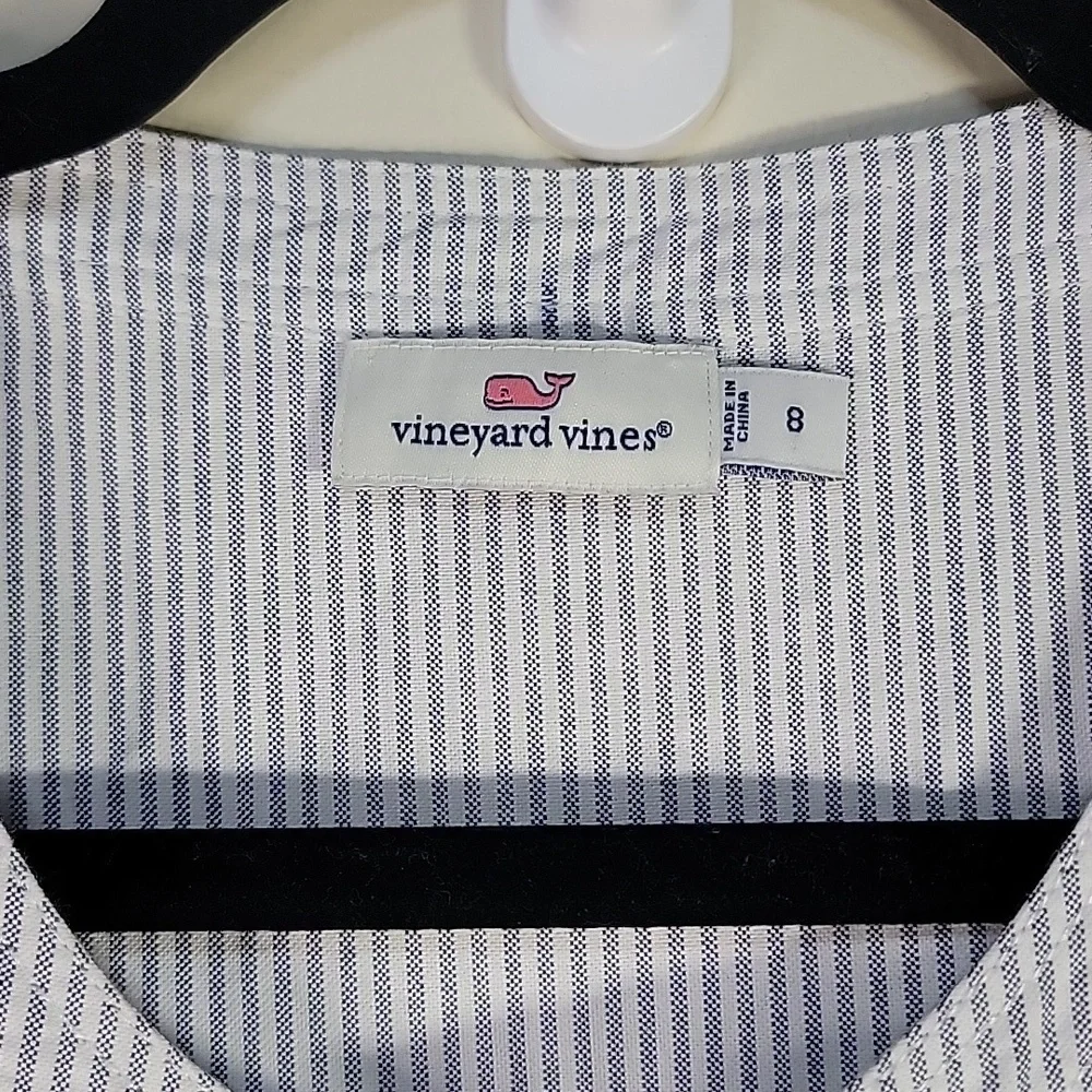 VINEYARD VINES COTTON STRIPED SLEEVELESS SZ 8 - Picture 3 of 11